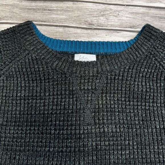 John & Jenn Womens Ribbed Long Sleeve Sweater Charcoal Grey Gray Blue S SM Small - Picture 3 of 12